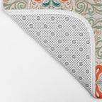 Whimsical Holiday Bows and Florals Pattern  Festive Folk Art Inspired Design Bath Mat Gallery Image 2