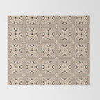 Lost Desert Tile - Black & Camel Throw Blanket Gallery Image 2