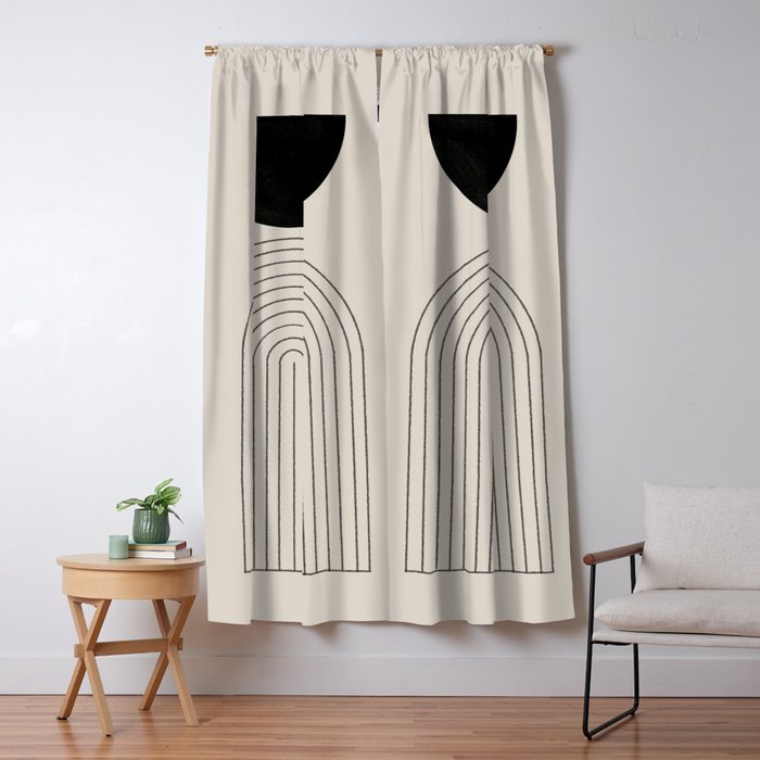 Arch, geometric modern art Window Curtain Gallery Image 5