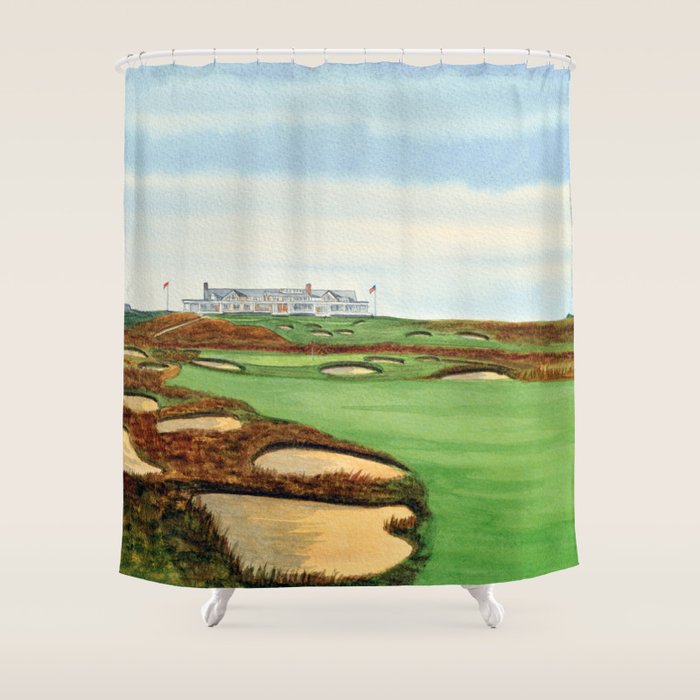 Shinnecock Hills Golf Course With Clubhouse Shower Curtain Gallery Image 1