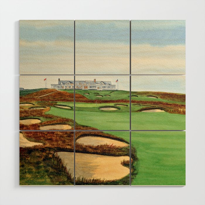 Shinnecock Hills Golf Course With Clubhouse Wood Wall Art Gallery Image 1