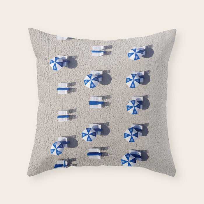 Beach Umbrellas Throw Pillow Gallery Image 6