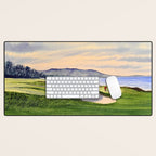 Pebble Beach Golf Course 9th Green Desk Mat Gallery Image 1