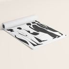 Five, Tropical African People Meeting, Abstract Back & White Travel, Palm Jungle Human Shadows Eclectic Noho Yoga Mat Gallery Image 2