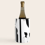 Five, Tropical African People Meeting, Abstract Back & White Travel, Palm Jungle Human Shadows Eclectic Noho Wine Chiller Gallery Image 2