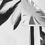 Five, Tropical African People Meeting, Abstract Back & White Travel, Palm Jungle Human Shadows Eclectic Noho Wall Tapestry Gallery Image 3