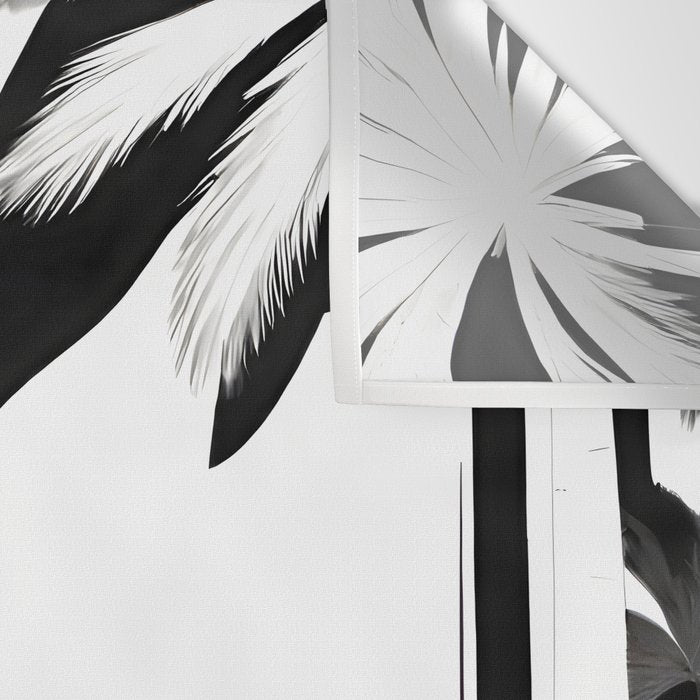 Five, Tropical African People Meeting, Abstract Back & White Travel, Palm Jungle Human Shadows Eclectic Noho Wall Tapestry Gallery Image 3