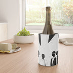 Five, Tropical African People Meeting, Abstract Back & White Travel, Palm Jungle Human Shadows Eclectic Noho Wine Chiller Gallery Image 4