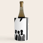 Five, Tropical African People Meeting, Abstract Back & White Travel, Palm Jungle Human Shadows Eclectic Noho Wine Chiller Gallery Image 3