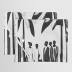 Five, Tropical African People Meeting, Abstract Back & White Travel, Palm Jungle Human Shadows Eclectic Noho Placemat Gallery Image 1