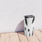 Five, Tropical African People Meeting, Abstract Back & White Travel, Palm Jungle Human Shadows Eclectic Noho Travel Mug Gallery Image 4