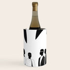 Five, Tropical African People Meeting, Abstract Back & White Travel, Palm Jungle Human Shadows Eclectic Noho Wine Chiller Gallery Image 1