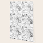 Vintage handwriting black and white Wallpaper Gallery Image 2