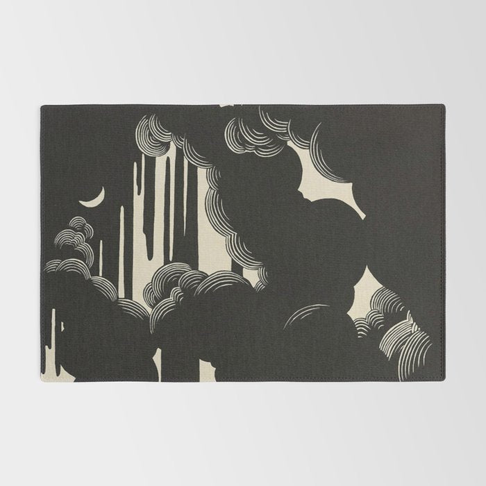 FeÌlix Vallotton Wolken, 1890 Midnight Moon Night Clouds Rug Gallery Image 2