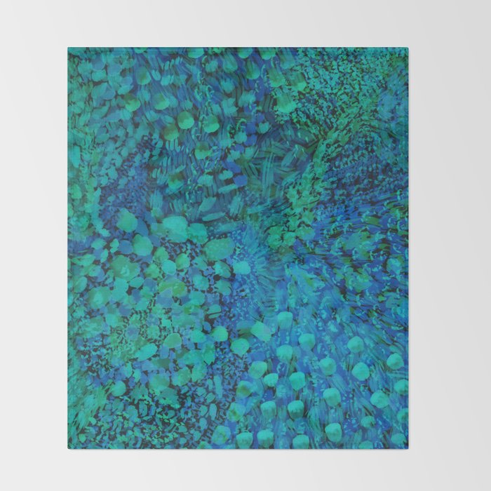Peacock Watercolor Painting Throw Blanket Gallery Image 2