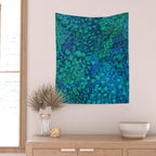 Peacock Watercolor Painting Wall Tapestry Gallery Image 2