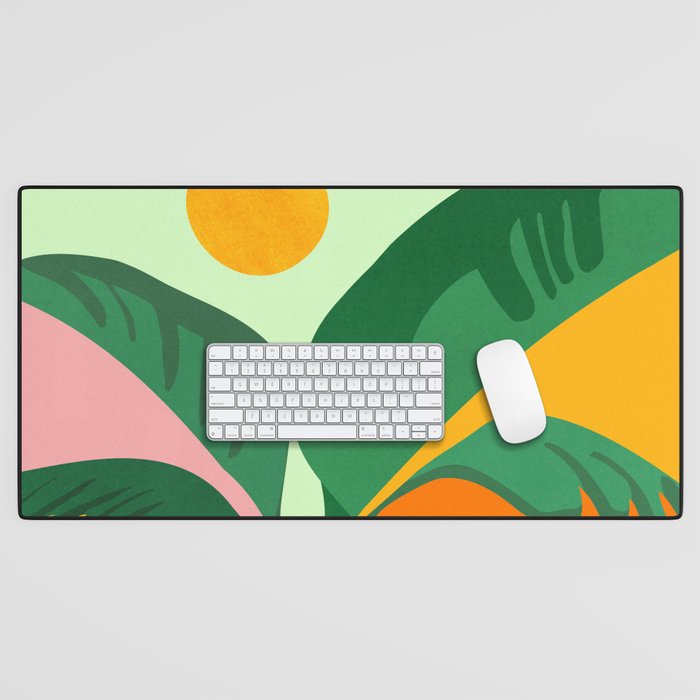 Things Are Looking Up 2 Wide View / Tropical Greenery Desk Mat Gallery Image 1