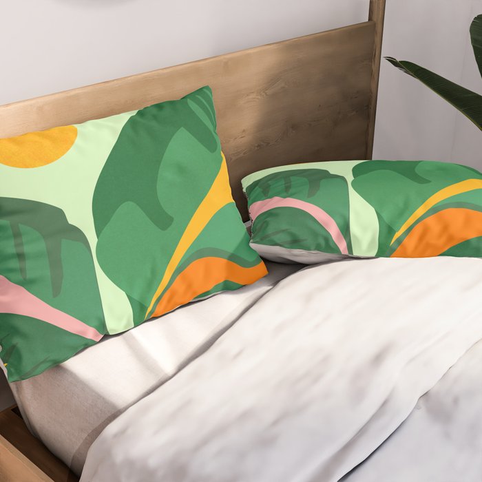 Things Are Looking Up 2 Wide View / Tropical Greenery Pillow Sham Gallery Image 2