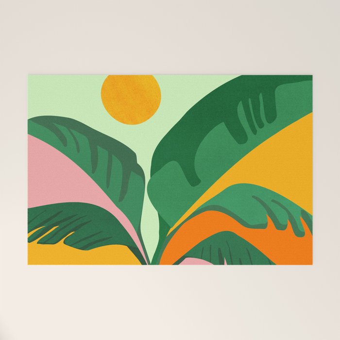 Things Are Looking Up 2 Wide View / Tropical Greenery Welcome Mat Gallery Image 1