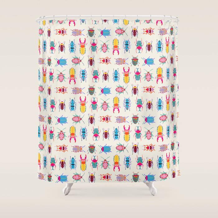 Vibrant Beetles Shower Curtain Gallery Image 1