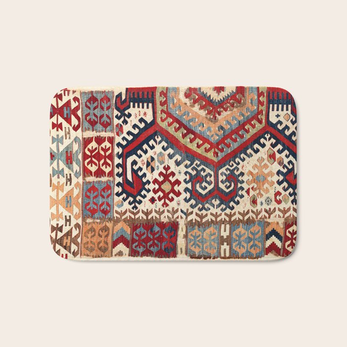 Hotamis  Antique Konya Turkish Kilim Print Bath Mat Gallery Image 1
