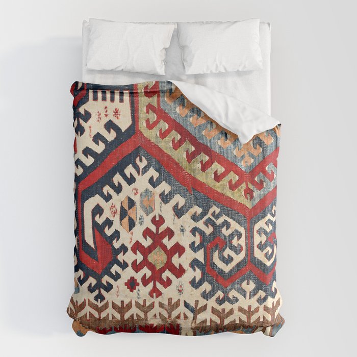 Hotamis  Antique Konya Turkish Kilim Print Duvet Cover Gallery Image 6