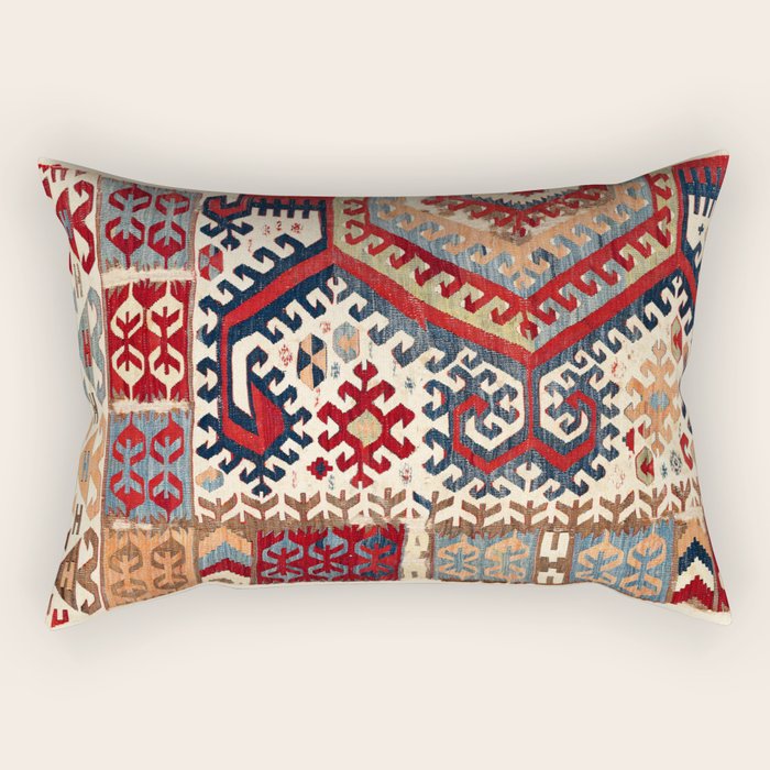 Hotamis  Antique Konya Turkish Kilim Print Rectangular Pillow Gallery Image 2