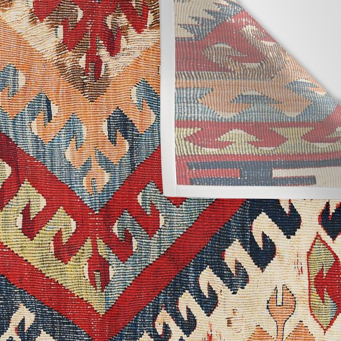 Hotamis  Antique Konya Turkish Kilim Print Wall Tapestry Gallery Image 3