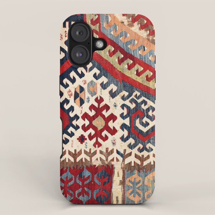 Hotamis  Antique Konya Turkish Kilim Print iPhone Case Gallery Image 1