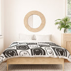 Black and white happy face checkered pattern Duvet Cover Gallery Image 3