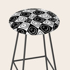Black and white happy face checkered pattern Stool Gallery Image 2