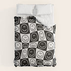 Black and white happy face checkered pattern Comforter Gallery Image 6