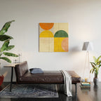 Geometric Abstract Mid Century Modern 3 Wood Wall Art Gallery Image 2
