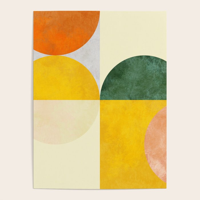 Geometric Abstract Mid Century Modern 3 Poster Gallery Image 1