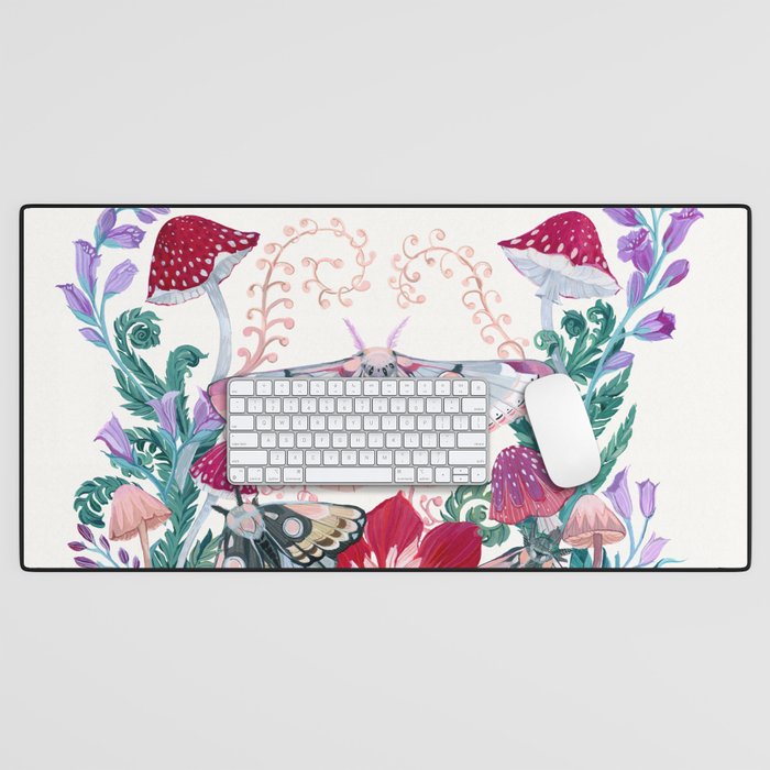 Floral moth painting Desk Mat Gallery Image 1