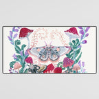 Floral moth painting Desk Mat Gallery Image 3