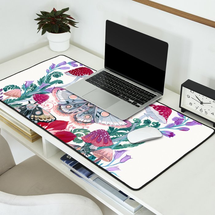 Floral moth painting Desk Mat Gallery Image 2
