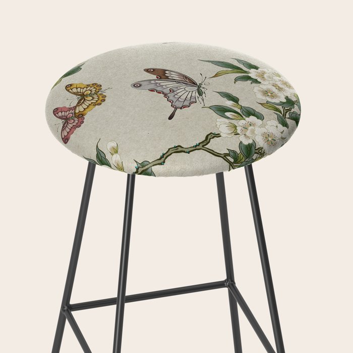 Pear flowers and butterflies type A - Minhwa : Koreafolkpainting Stool Gallery Image 2