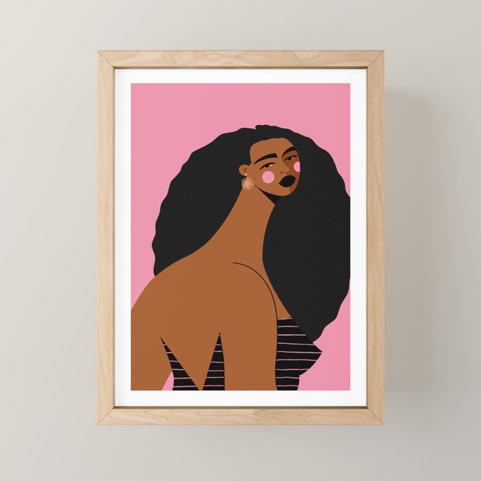 Pink Stripes Mini Art Print Gallery Image 1