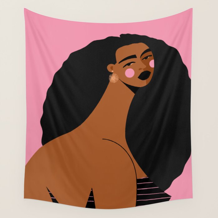 Pink Stripes Wall Tapestry Gallery Image 1