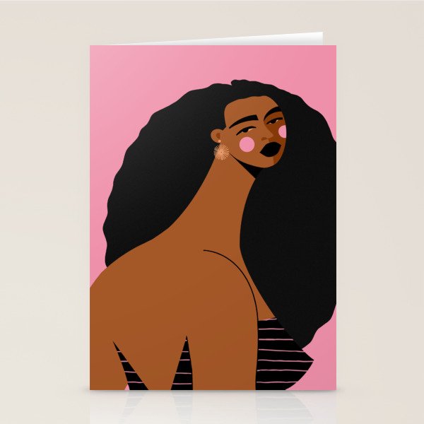 Pink Stripes Stationery Card Gallery Image 1