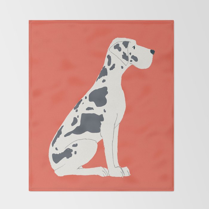 Great Dane Dog Illustration Throw Blanket Gallery Image 2