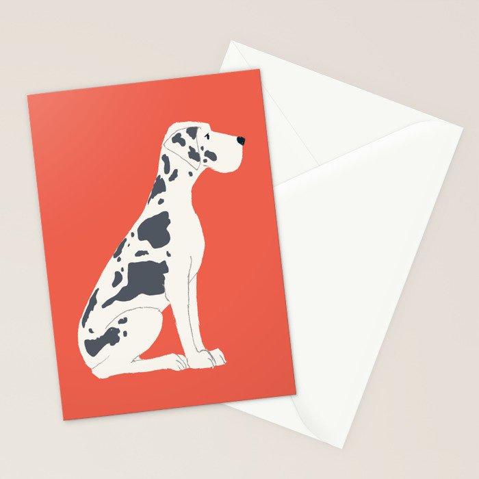 Great Dane Dog Illustration Stationery Card Gallery Image 2