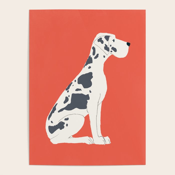 Great Dane Dog Illustration Poster Gallery Image 1
