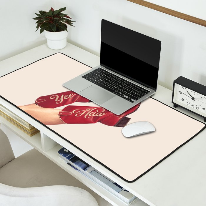 These Boots - Yeehaw Rustic Red n Neutral Desk Mat Gallery Image 2