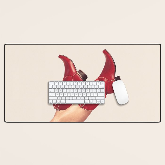 These Boots - Yeehaw Rustic Red n Neutral Desk Mat Gallery Image 1