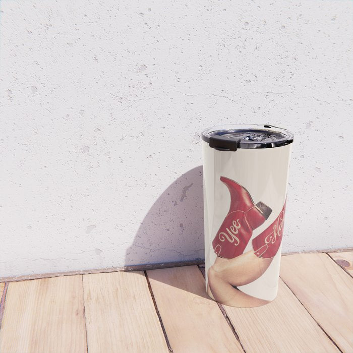 These Boots - Yeehaw Rustic Red n Neutral Travel Mug Gallery Image 4