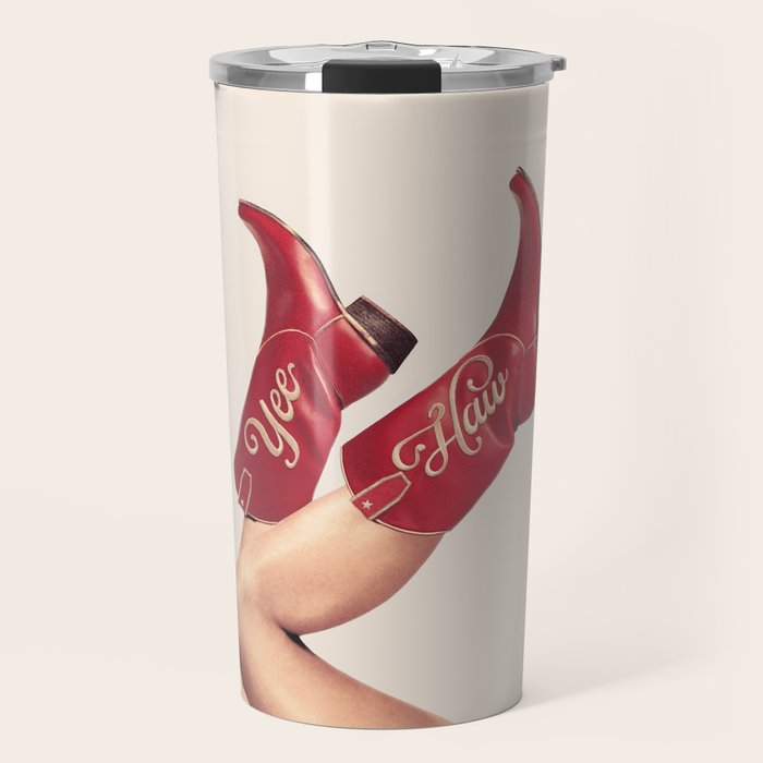 These Boots - Yeehaw Rustic Red n Neutral Travel Mug Gallery Image 1