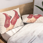 These Boots - Yeehaw Rustic Red n Neutral Pillow Sham Gallery Image 2