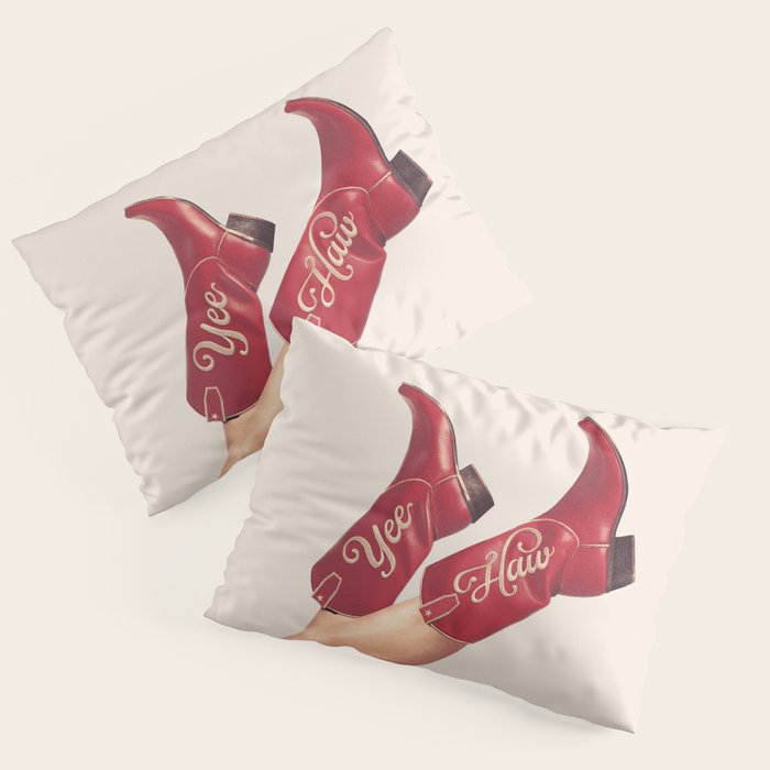 These Boots - Yeehaw Rustic Red n Neutral Pillow Sham Gallery Image 3